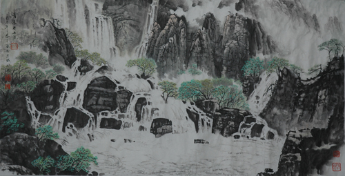 山水画《清泉石上流 20090819 相册 闫国斌工笔画家 雅昌