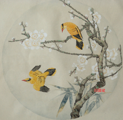 作品《黄鹂鸟》 - 20100315 - 相册 - 闫国斌工笔画家