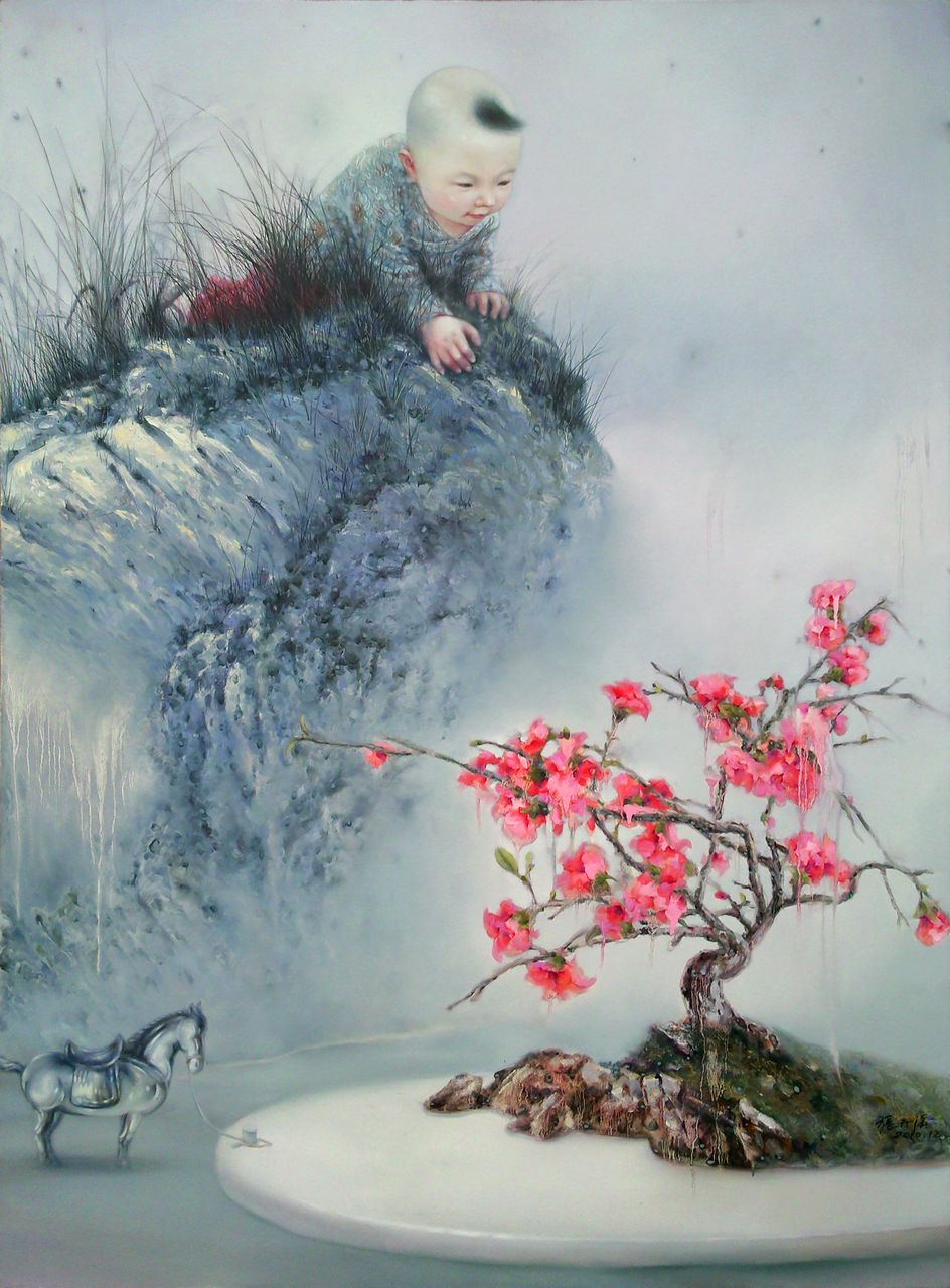 張開溪 《又見桃花源》 布面油畫 100×135cm 2011年